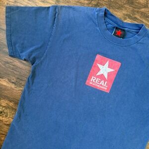 VTG‎ REAL Skateboards T Shirt 2001 Team Deck Logo Skate Tee Large
